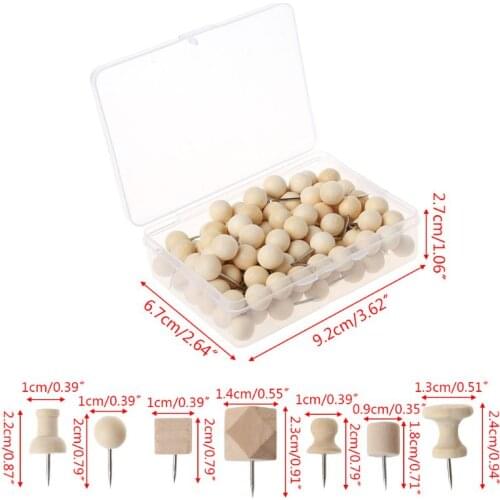 Wooden Thumbtack Board Pins Pushpins Drawing Photo Wall Studs Nail School Suppy