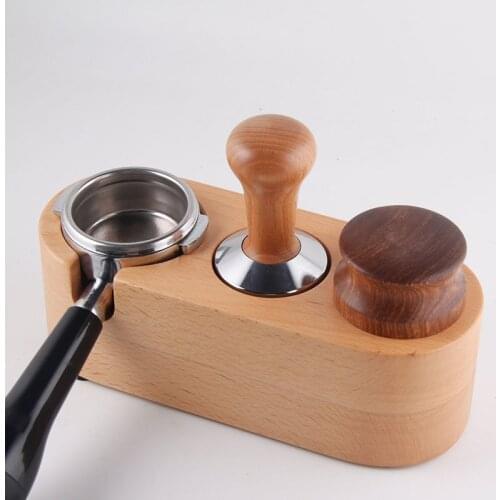 Coffee Filter Tamper Holder Solid wood Espresso Tamper Mat Beech Press Powder Base Coffee Anti-skid Filling Powder Holder