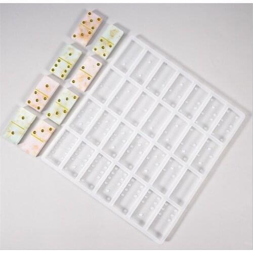 New 50pcs/lot Domino Mold Epoxy Mold Resin Mold Clay Mold Chocolate Mold 28 Cavities Silicone Mold for Pendant Cake