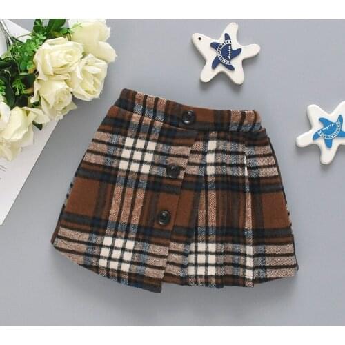 Plaid Baby Girl Skirt Spring Autumn Toddler Girl Plaid Skirt Cotton Skirt Children Clothing Cotton Kids Clothes 1-5T