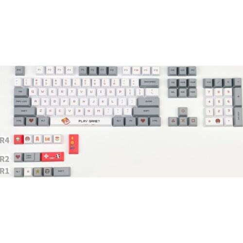 116Kyes Game Boy PBT Keycaps OEM Profile Asian layout Keycaps for MX Switches GH60 GK61 GK64 84 87 104 108 Mechanical Keyboard