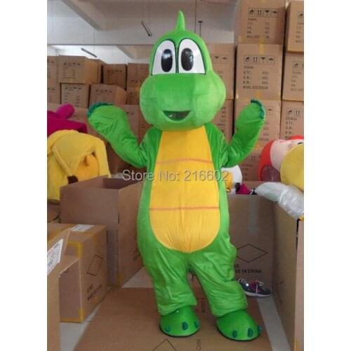 Cosplay costumes Professional Green Dinosaur Super Mascot Costume Free Shipping