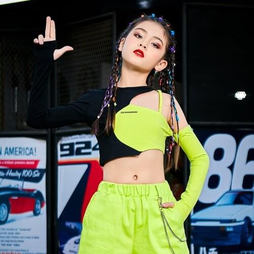 Baby Girls Jazz Dance Costumes Childrens Hip-hop Catwalk Costumes Spring and Summer Cropped Hip-hop Suit Performance Costumes