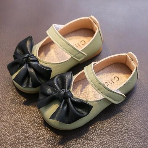 Girls Leather Shoes Children Flats Fashion Princess Sweet with Bow-knot Kids Dress Shoes for Wedding Party Soft Toddlers Shoes