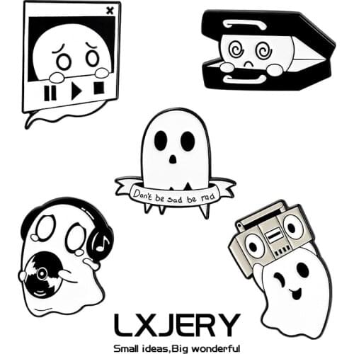 LXJERY Cartoon Cute Ghost Pin Badge On Backpack Funny Brooch Pins For Clothes Broche For Women Girls Gift