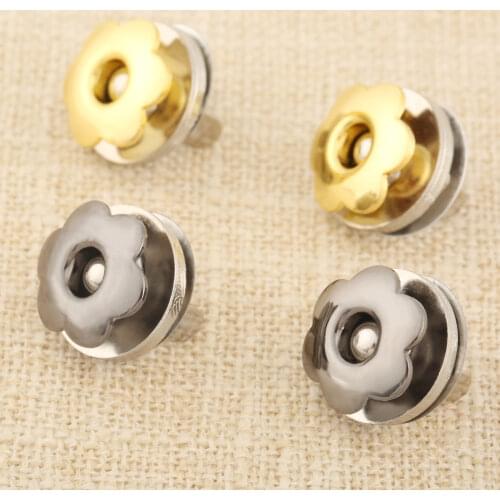 5 Sets 17mm Metal Magnet Sewing Buttons Magnetic Rivet Stud Purse Snap Clasps Closure For Handbags Metal Flower Button Fastener