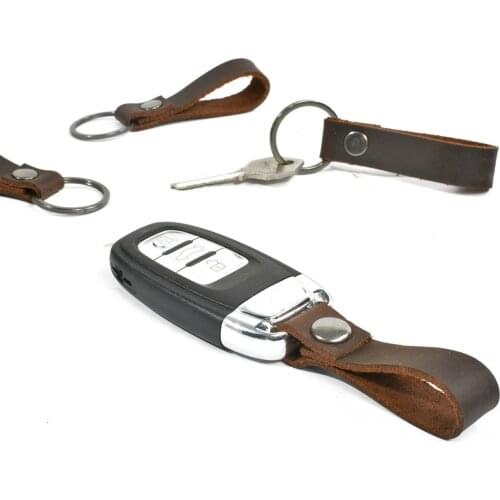 Mini Key Ring Holder Bag Real Cowhide Genuine Leather Keychain Pocket Covers for Car Keys Women Men Handmade Gift 2019 New