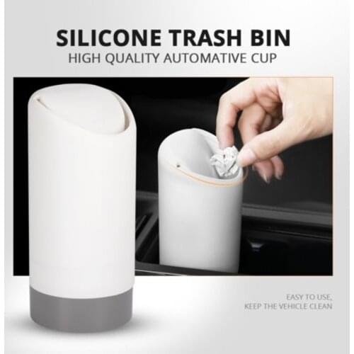 2 Colors Car Trash Bin Multifunction Mini Portable Universal Motorcycles Auto Portable Cup Type Silicone Interior Accessories