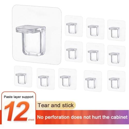 NEW Shelf Support Hooks Sticker Punch-free Layered Partition Bracket Paste Screw Hook Triangle Bracket Support Shelf Hook