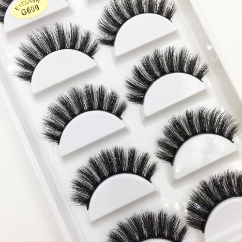 Wholesale 10/50 Boxes 5 Pairs 3D Mink False Eyelashes Soft Lash Wispy Fluffy Lashes Natural Makeup Faux Beauty Eye Lashes Cils
