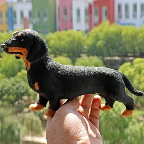 Lifelike Dachshund Dog Plush Toys Simulation Black Dog Plush Toy Kids Gifts Home Car Decor Ornaments