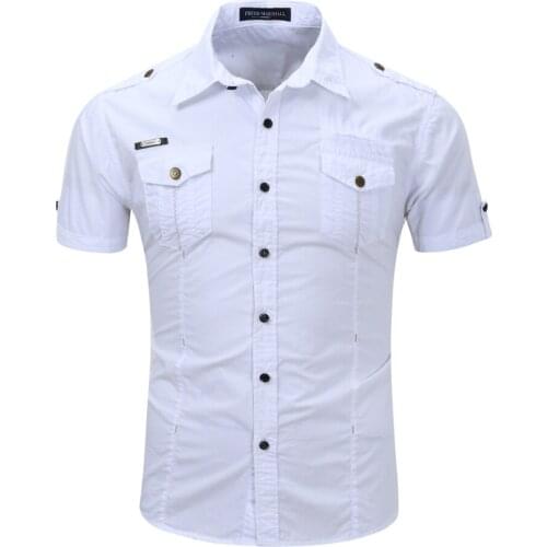 Spring Brand Mens Shirt Business Slim Fit Short Sleeve Casual Shirts Solid Quick-Dry Breathable Male Clothing EUR Size 3XL
