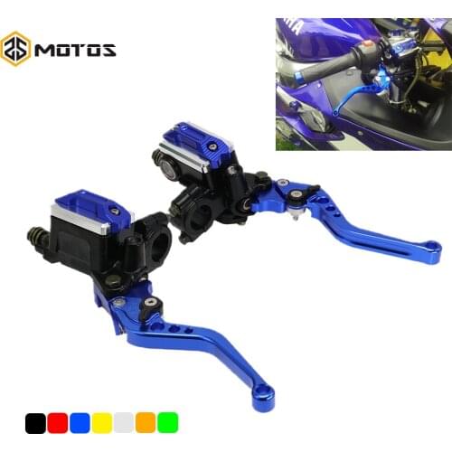 ZS MOTOS M10 7/8'' 22cm Motorcycle Handlebar Lever Master Cylinder Levers Hydraulic Brake Pump Clutch Handle Reservoir Set Brake