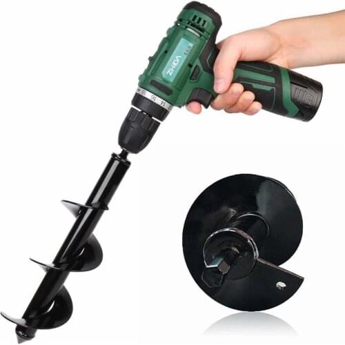 Garden Auger Drill Bit Tool Spiral Hole Digger Ground Drill Earth Drill For Seed Planting Gardening Fence Flower Planter