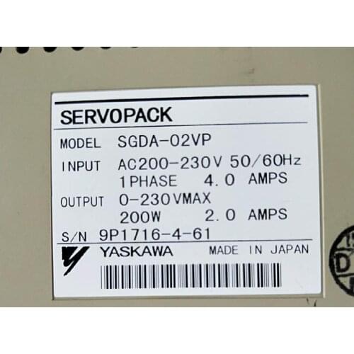SGDA-02VP SERVO DRIVER , used in good condition . 80% appearance new , good working , free shipping