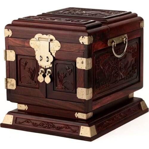 Home decor Rosewood rosewood wooden jewelry box jewelry box carved wood wedding oversized box mirror with lock