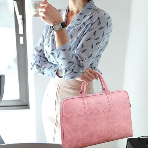 PU Leather Laptop Bags Waterproof Computer Notebook Pouch Womens Briefcase for Macbook Air Pro Lenovo 13.3 14.6 15.6 17.3 Inch