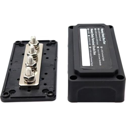 Heavy-Duty Module Design Bus-Bar Box Terminal Board 300A with 4 Terminal Studs Car Styling Highest amperage rated bus bar