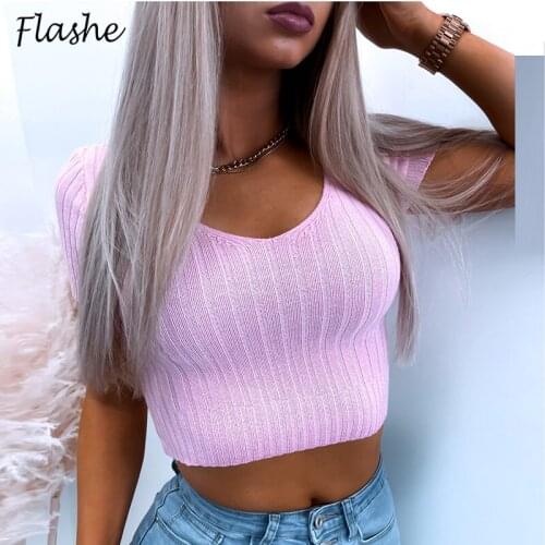 2021 Women Crop Tops Sexy Short Sleeve Tees Solid Casual Women T-shirt Cropped Tshirt Female Short Shirt Women Summer Clothing