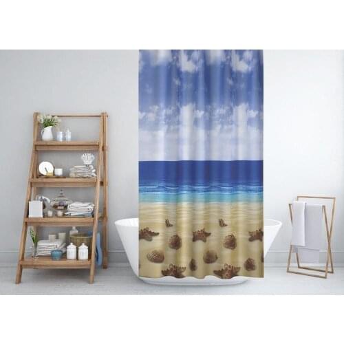 Zethome 10019 Multi Colour Shower Curtain Modern Design Polyester Fabric Waterproof Washable Mould (71"x78")