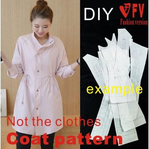 Making clothing pattern womens casual stand-up collar raglan sleeve windbreaker jacket 1:1 sewing drawing BFY-160