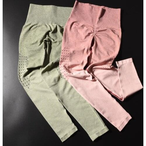 2019 Women High Waist Ombre Seamless Leggings Booty Sport Leggings Tummy Control Yoga Pants Fitness Gym Leggings Athletic Tights