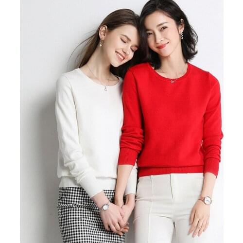 On sale New 2021 Spring Autumn Women crew neck soft rib knit Pull Sweater Femme long sleeve Jumper pullover clothes jersey