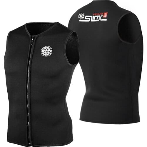 3mm Neoprene Wetsuit Top Vest Thermal Warm Sleeveless Vest for Diving Surfing Swimming Sailing Spearfishing