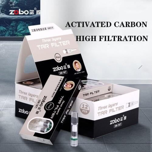 ZOBO Genuine Disposable Cigarette Holder Filter Triple Filtration Activated Carbon Mens Smoking Set For Thick Smoke 120PCS