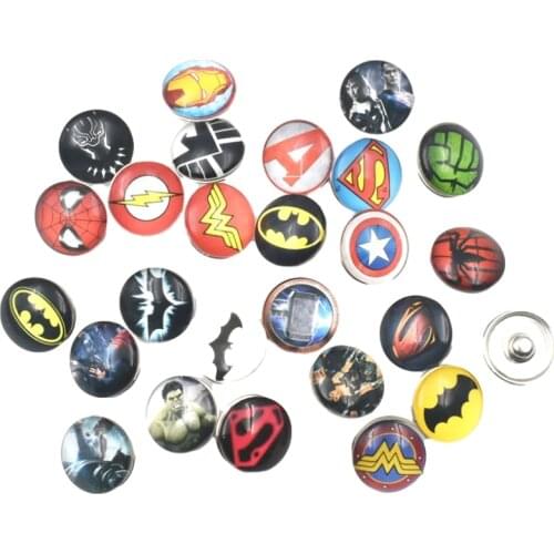 12PCS/LOT Mixed Superheroes Charms 12mm/18mm/20mm/25mm Round Photo Glass Cabochon Demo Flat Back Making Accessories