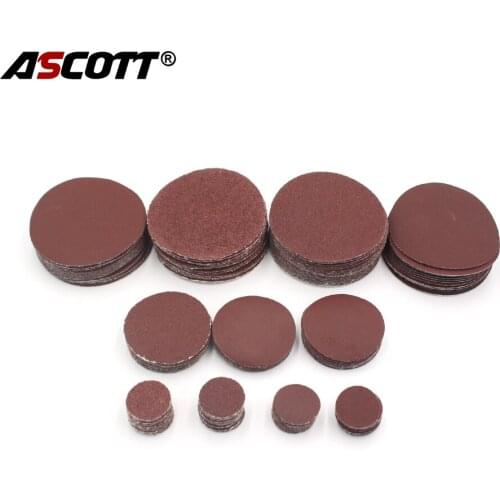 100pcs 1inch 2inch 3inch Red sand paper polishing pad self-adhesive loop backing polishing disc for angle grinder