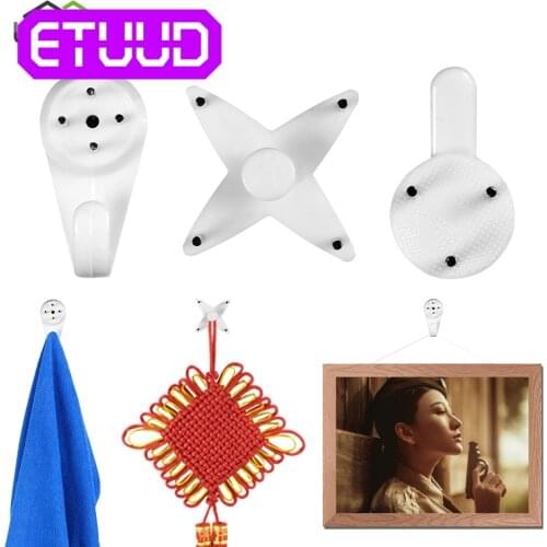 20pcs White Painting Photo Frame Hook Plastic Invisible Wall Hooks Mount Photo Picture Nail Hook Hanger Mirror Hanging Hangers