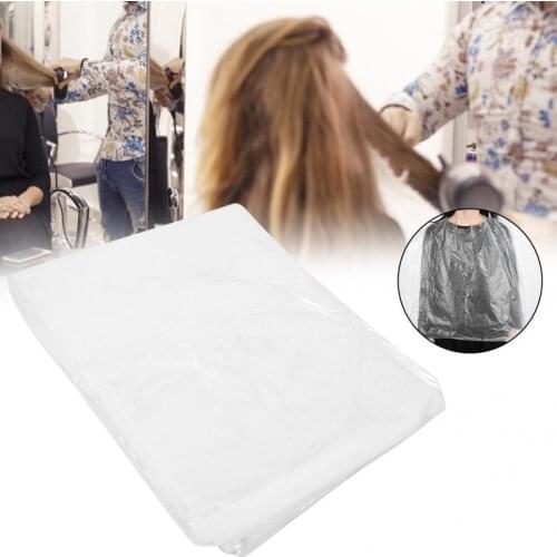 50pcs Disposable Haircut Salon Shawl Hairdressing Dyeing Barbers Haircut Hairdressing Aprons Plastic Cape Barber Necessaries