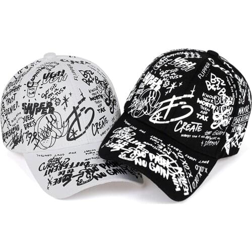 Fashion Graffiti printing baseball cap Adjustable cotton hip hop street hats Spring summer outdoor leisure hat Couple caps