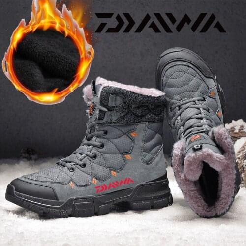 Daiwa New Winter Mens Snow Boots High Quality Warm Plush Waterproof Boots Fishing Outdoor Fishing High-Top Big Size Shoes