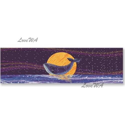 Kids Room Wall Hangings Abstract Cartoon Whale Picture Oil Painting Hand-painted Wall Canvas Animal Art Paintings For Hotel Wall