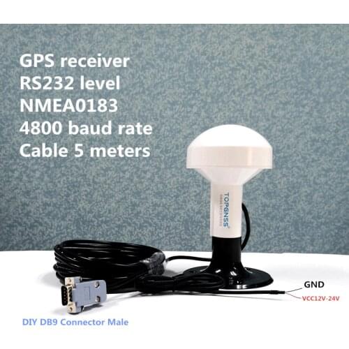 For marine 24V,GPS receiver,RS232,RS-232 GPS receiver,Mushroom-shaped case,4800 baud rate,module with antenna 5 meters