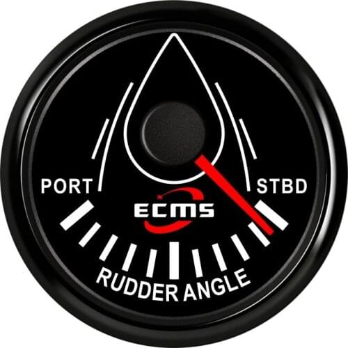 Marine Boat Rudder Angle Indicator Gauge 190-0OHM PORT-STBD 9-32V 52m 316L Black Bezel Black Dial 800-00070