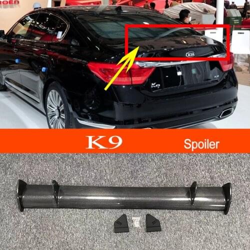 K9 Real Carbon Fiber GT-style Car-styling Sporty Rear Trunk Wing Spoiler for KIA K9 Sedan