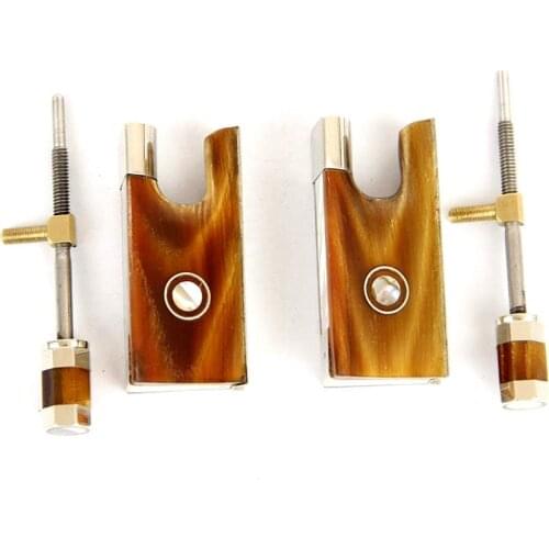 Quality Set Top New 4/4 Violin Red Ox Horn Frog Nickel Silver Parts Double Pairs Eye Parts Accessories Fittings