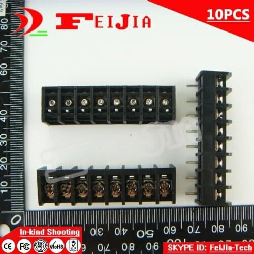 10PCS 611-6.35-8P / 611 6.35mm 8Pin Barrier Terminal Block Screw Terminal Block Pitch 6.35mm Terminal Block Free Shipping