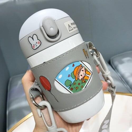 Thermos Mug with Straw Children Baby Water Glass Kindergarten Primary School Students