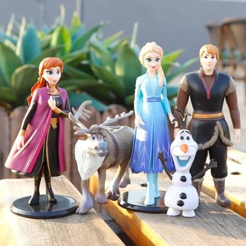 Disney Frozen 2 Elsa Anna Olaf Sven Figures Model Princess Elza Girls Doll Toy Preferred Gifts For Children Kid Birthday