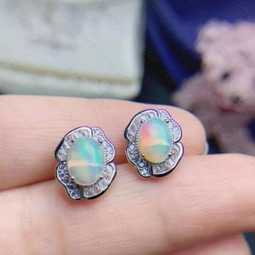 Best selling style natural opal earrings 925 silver womens earrings wedding & birthday gifts elegant atmosphere