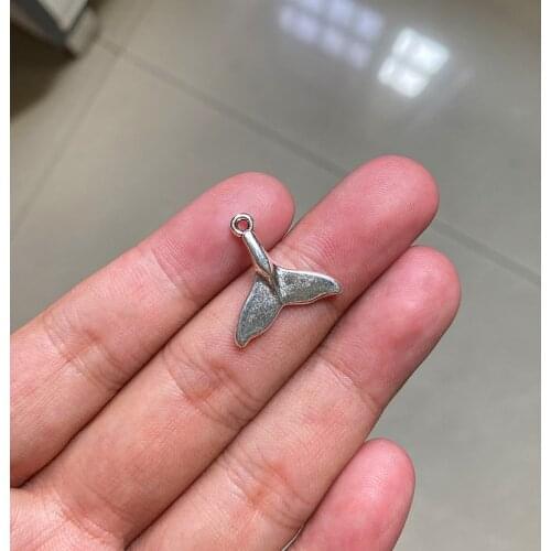 30pcs/lot Cute Mermaid tail DIY Necklace Earring Key Chain Pendant Couples Accessories Findings Charms Jewelry Making Supplies