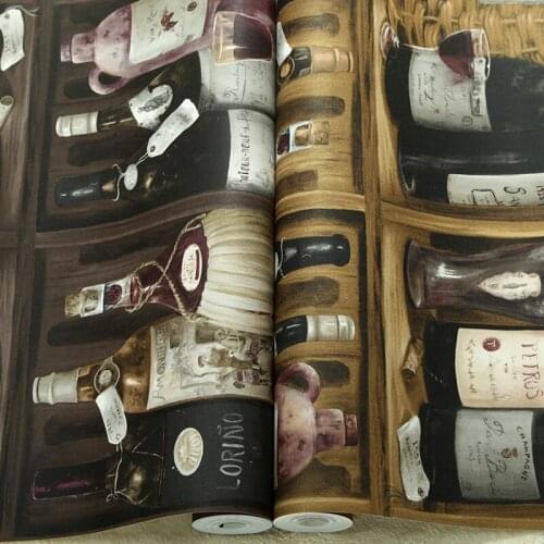 Beibehang papel de parede wallpaper American retro personalized wine bottle wine cellar study ways backdrop wallpaper bedroom