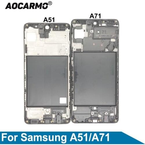 Aocarmo For Samsung Galaxy A51 A71 Front LCD Screen Frame Faceplate SM-5160 SM-7160
