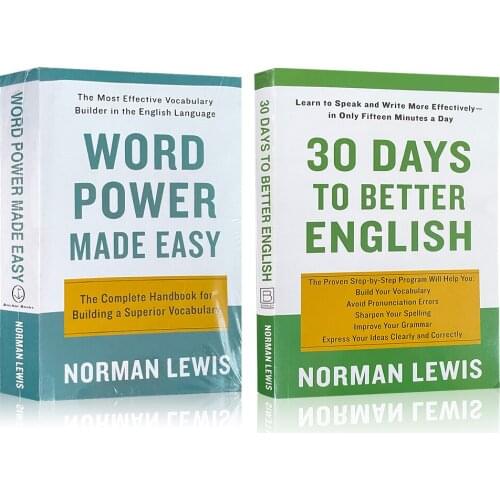 Word Power Made Easy and 30Days To Better English By Norman Lewis Educational Learning English Books