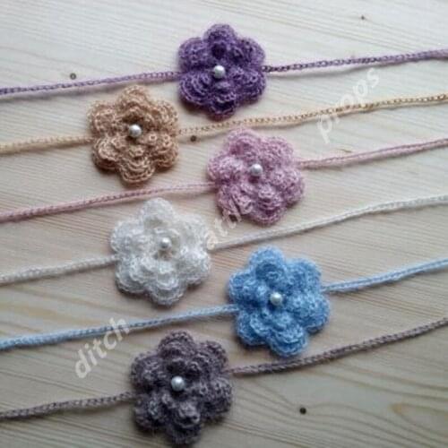 Newborn photography props mohair hair flower headband free shipping