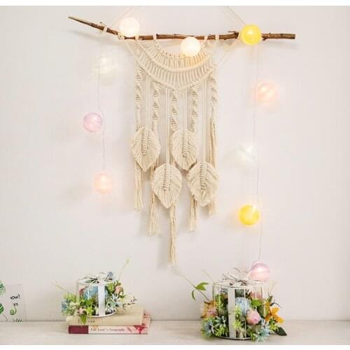 Nordic wind hand-woven tapestry household interior wall decoration dry flower simulation wall hanging meter box shelter